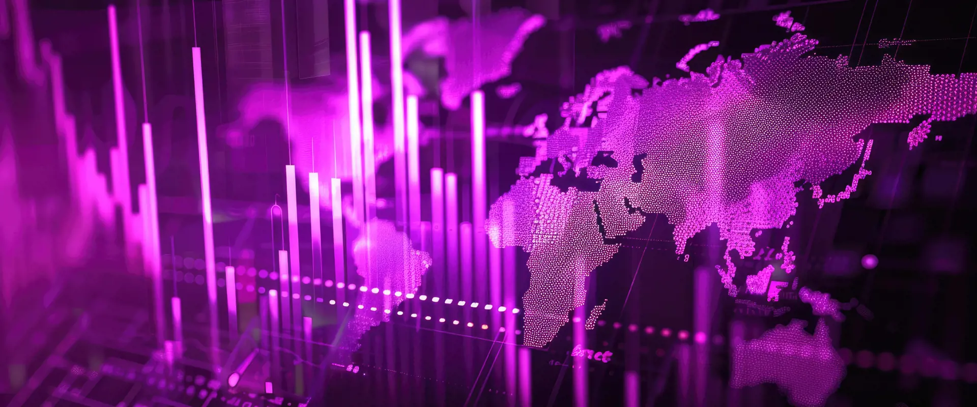 Purple Black Map World With Words Power Bottom